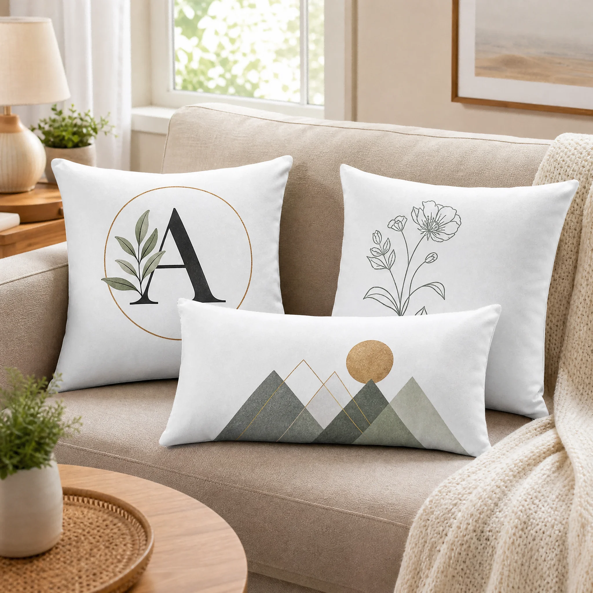 Custom Personalized Pillow Cover, Photo Picture Name Text Printed Cushion Case, Decorative Throw Pillow Cover for Sofa Bedroom H