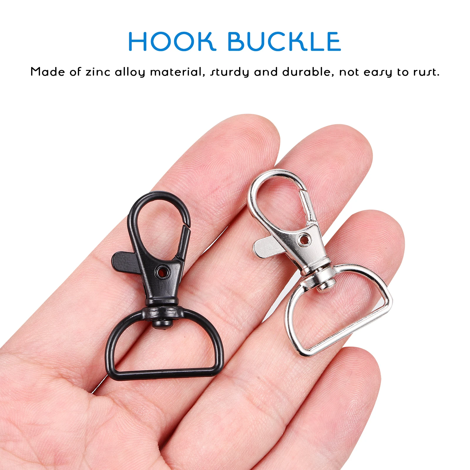 

50 pcs Zinc Alloy Dog Buckle Keychain Lobster Clasps Durable Key Chain Buckle Swivel Clasp for Keys Leash Accessories Handbag