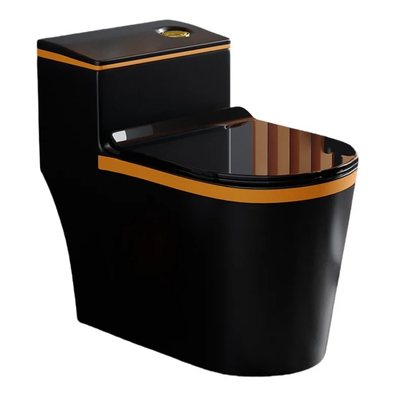 JS-Modern Square Integrated Ceramic Toilet Black Toilet Sanitary Ware WC Toilet Set for Hotel Family Apartments！