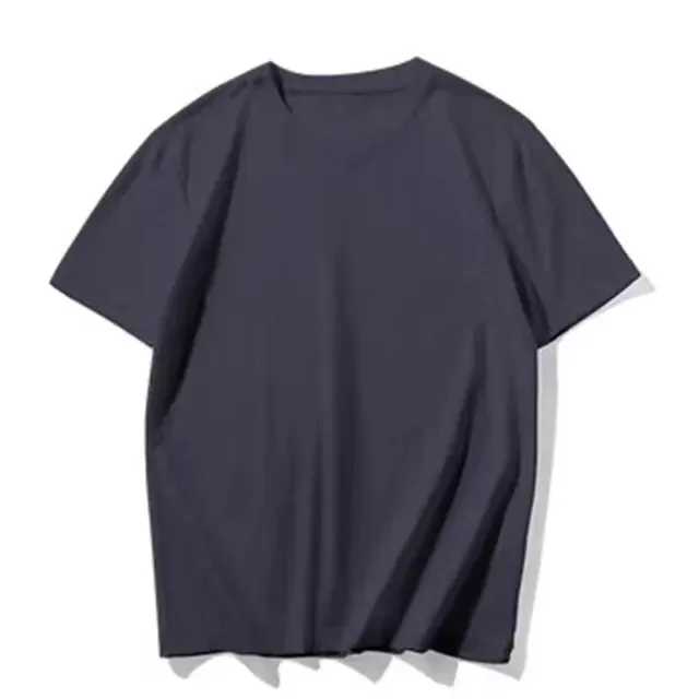 1PCS Men's t-shirts 2026 Summer 100% cotton tops Y2k tops crewneck Breathable 90s vintage clothes sports oversize Solid color