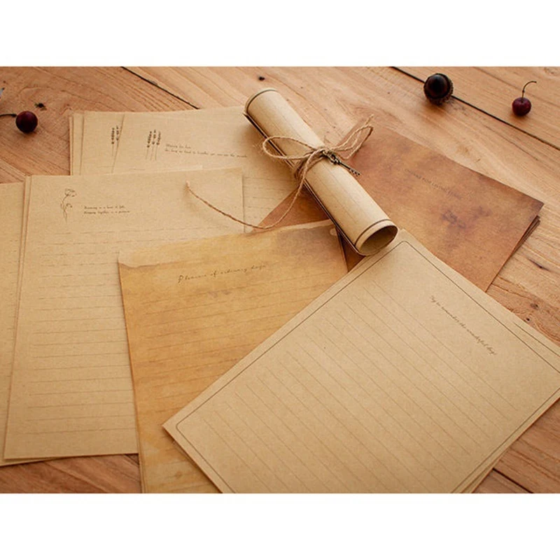 AA14 12 Pcs Vintage Paper Writing Paper European Style Paper for Letter Writing Letter Paper Stationery, Number 3