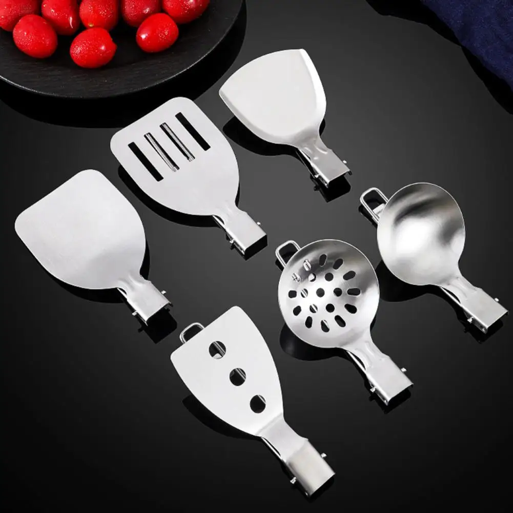 Space-saving Camping Cookware Stainless Steel Cutlery Set with Foldable Design Portable Camping Tableware Hollow for Hiking