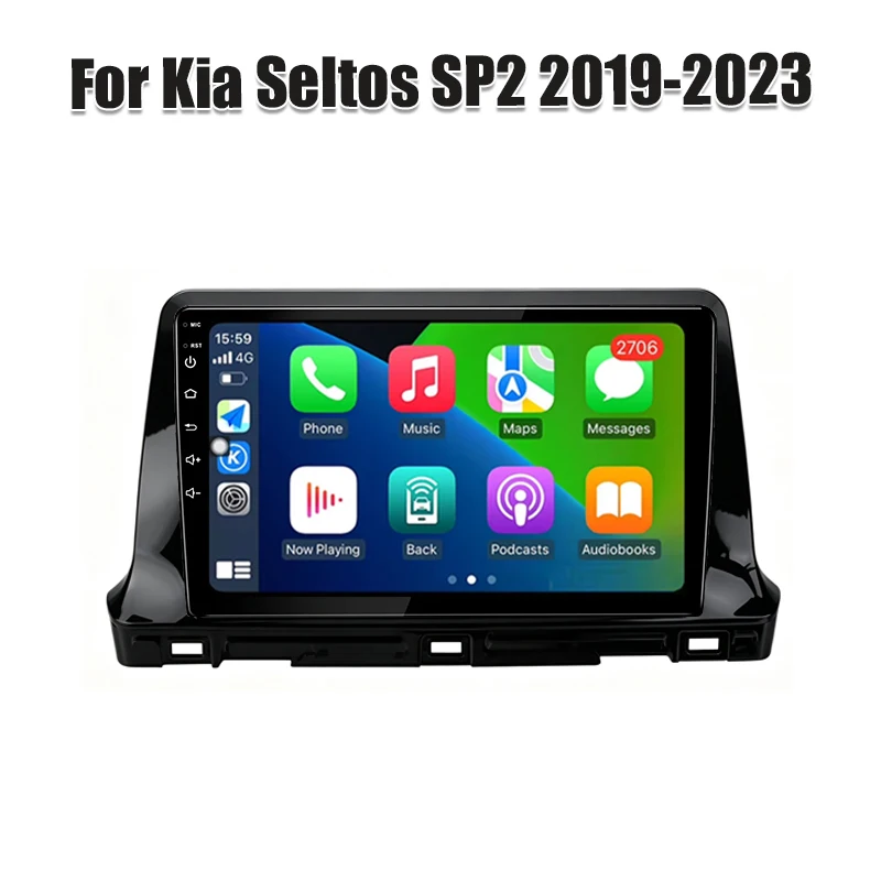 Android 16 For Kia Seltos SP2 2019-2023 Multimedia Video Player Stereo Head Unit Carplay 8 Core GPS Navigation Wifi Bluetooth 5G