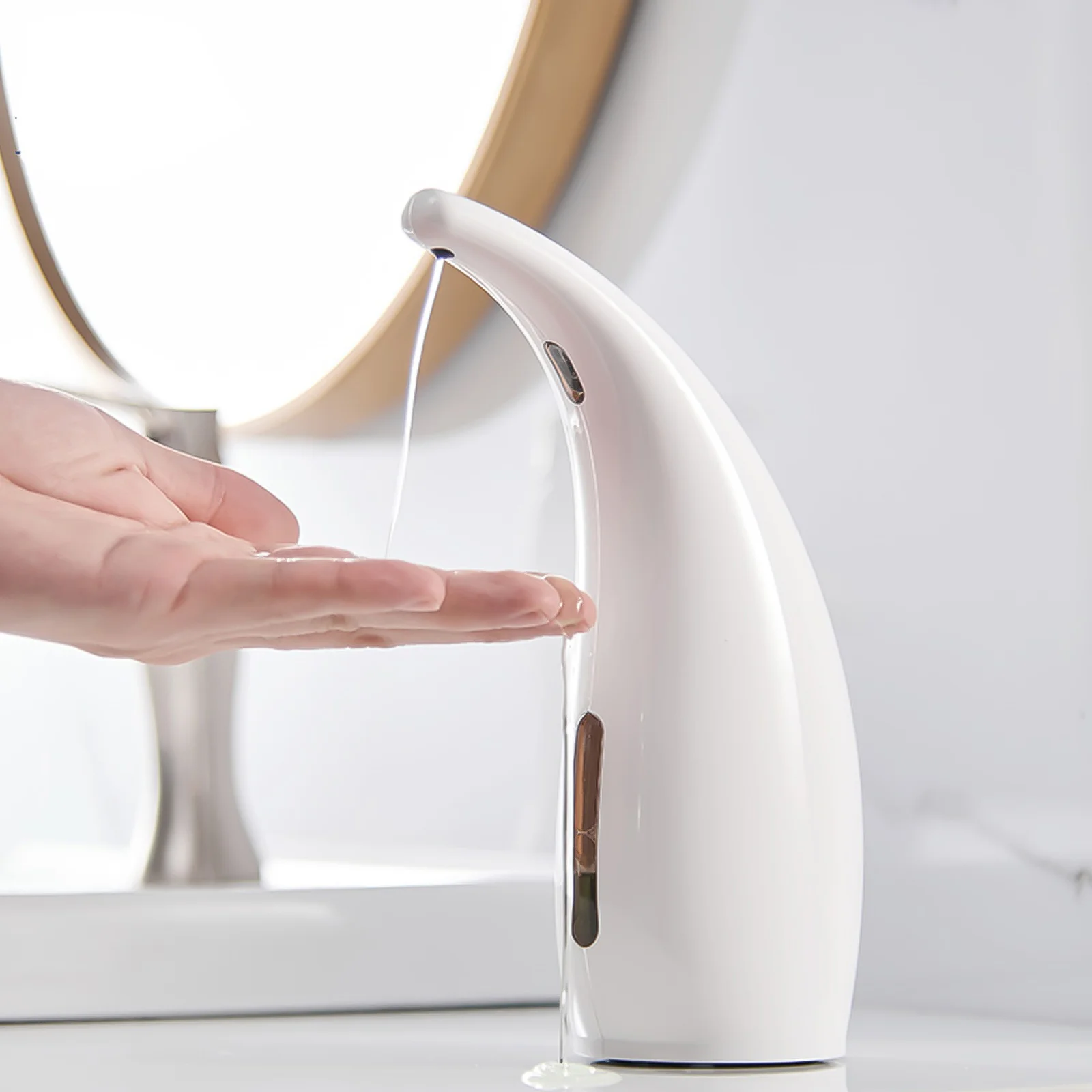 

White ABS Touchless Soap Dispenser Automatic Infrared Sensor Hand Bathroom Liquid Soap Dispenser 1ml Anti Drip