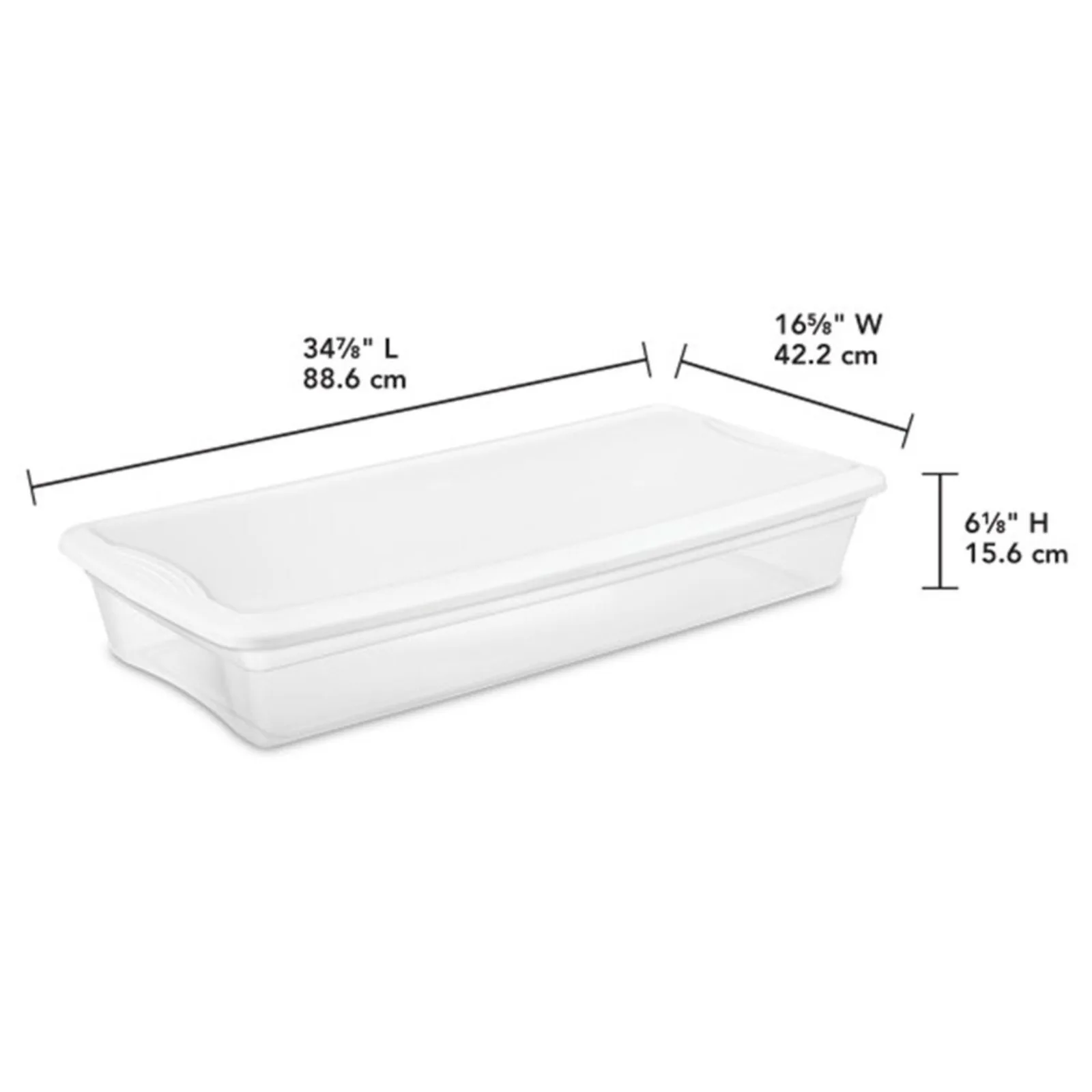 41 Quart Lightweight Under Bed Storage Box Container with Lid, 6 Pack United States