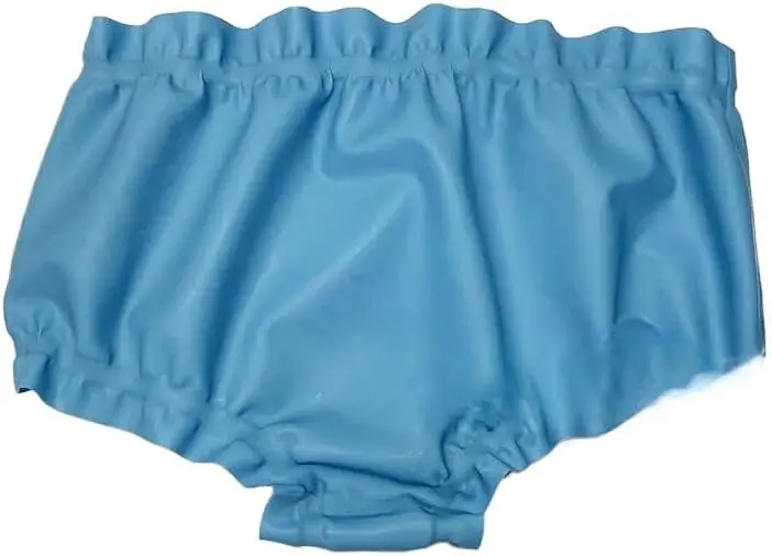 

Latex High Waist Latex Panties with Loosely Smocking Rubber Briefs Underpants