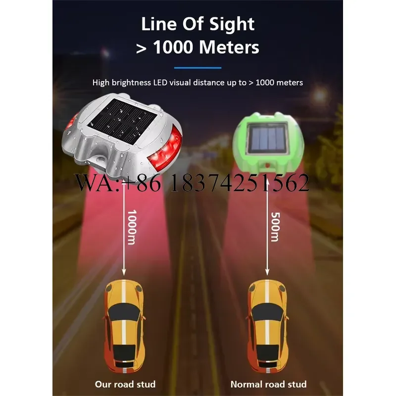 Wmwmnu for Cosyn Solar 6 LED Road Stud Light Aluminum Outdoor Waterproof Driveway Dock Path Ground Marker Lamp