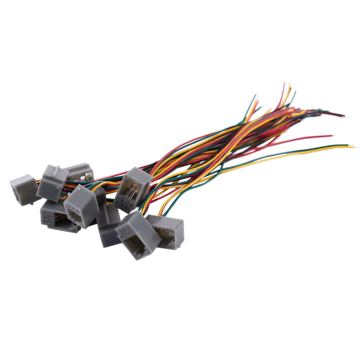 10 ชิ้น 616E 4P4C RJ9 หญิงเชื่อมต่อโทรศัพท์อะแดปเตอร์ 4 สาย 8 เซนติเมตร HY