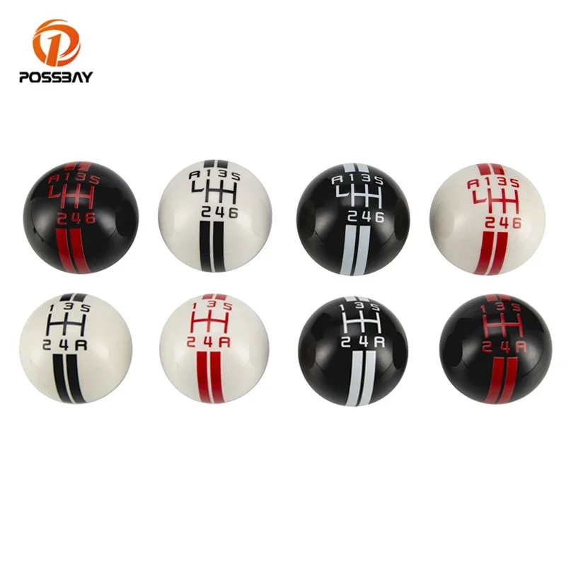 

POSSBAY Universal Car Gear Shift Knob 5/6 Speed Gear Knobs Black White Round Ball Auto Shifter Lever Knob Manual Transmission