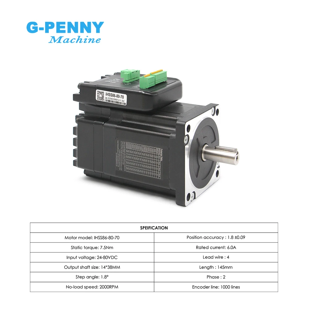 Imagem -03 - Chegada de Novo Motor Deslizante Fechado do Laço de 7.5nm com Motorista 6.0a 2480v d = 14 mm Deslizante Integrado-servo Motor & Movimentação Ihss869070