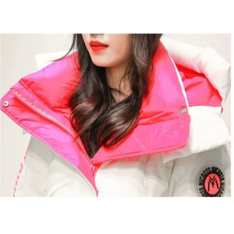 เสื้อแจ็คเก็ตผ้าฝ้ายสีสันสดใสทรงหลวมสไตล์เน็ตไอดอลสำหรับผู้หญิง รุ่นใหม่ ทรงโอเวอร์ไซส์ สีเบรด ให้ความอบอุ่น