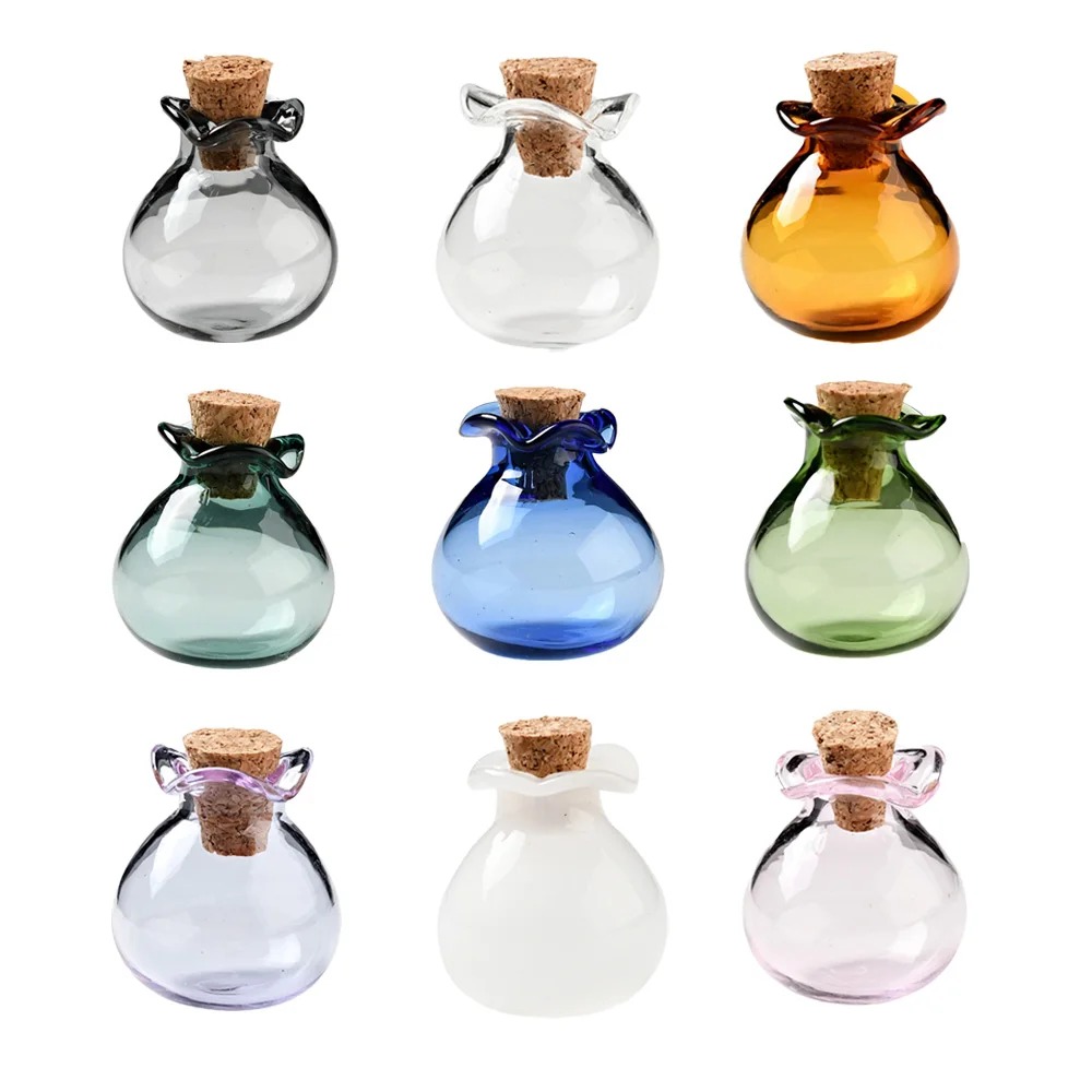 

10pcs Teardrop Glass Bottles Cork Empty Wishing Bottles Ornament for DIY Vials for Pendant Beads Necklace Making Decorations