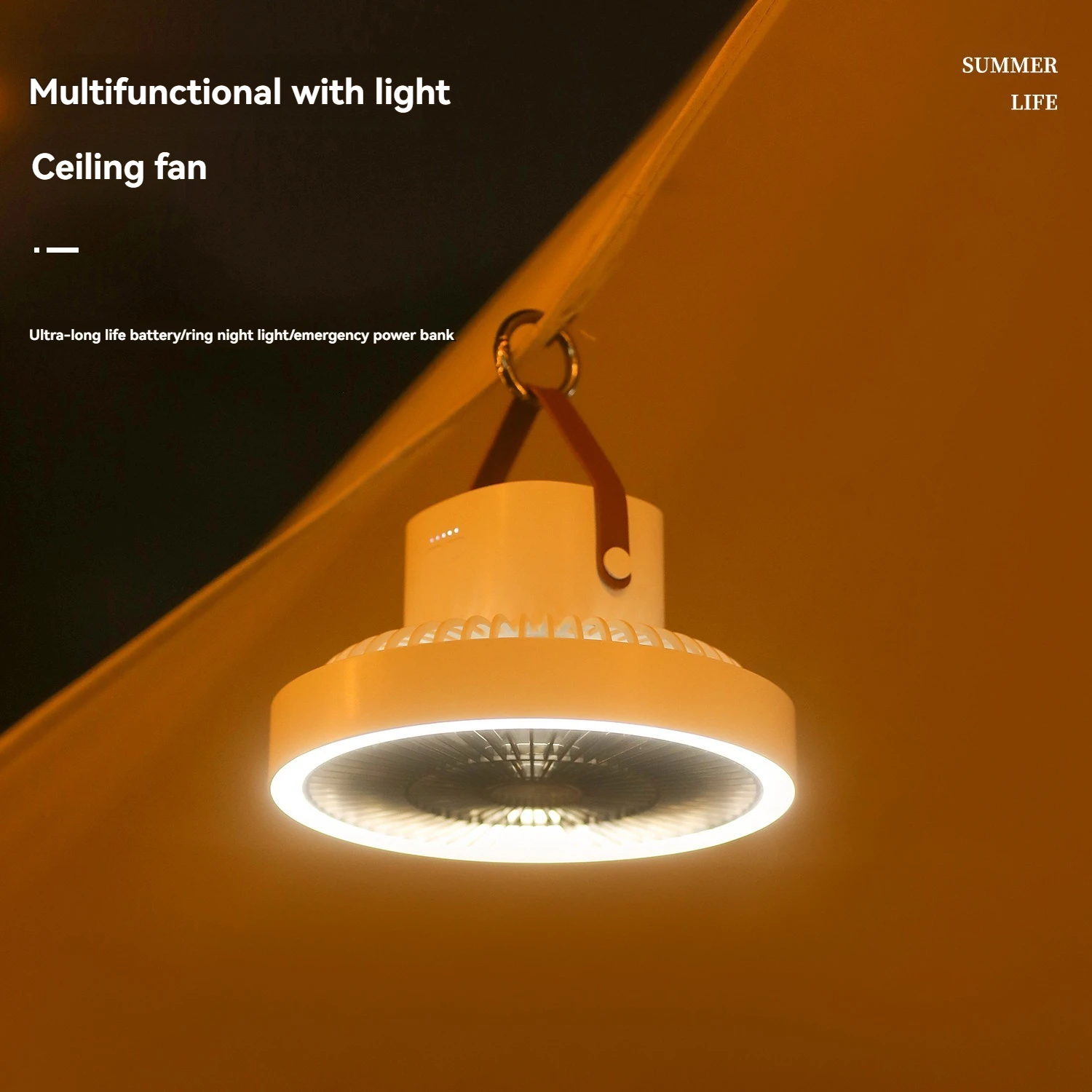 10000mah Outdoor Camping Fan Tripod Fan Portable Camping Tent Small Ceiling Fan Multi functional Power Bank Small Night Light