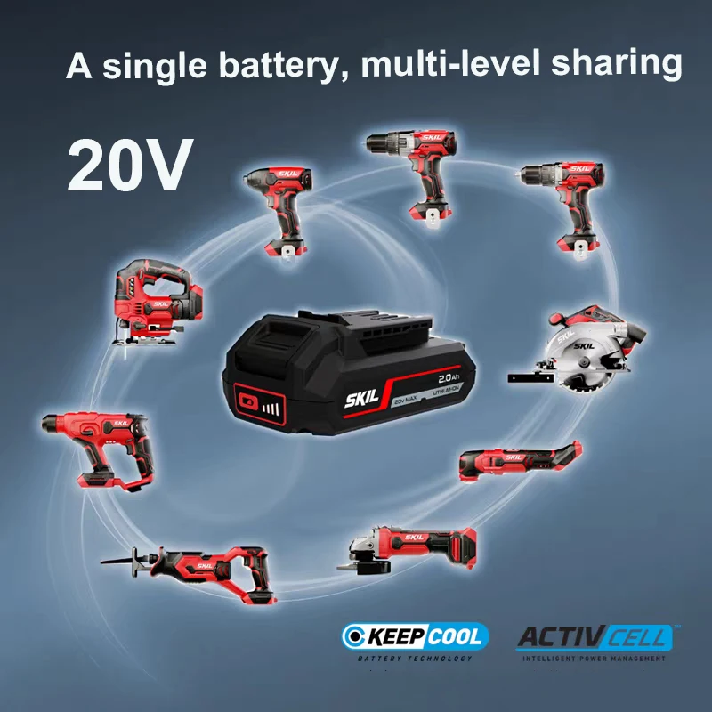Original 20V 2.0/4.0/5.0Ah for SKIL 2907 3010 3020 3210 3420 3520 3620 3810 5413 5418 PR0601B MF1E3620AA Electric Tool Battery image 2