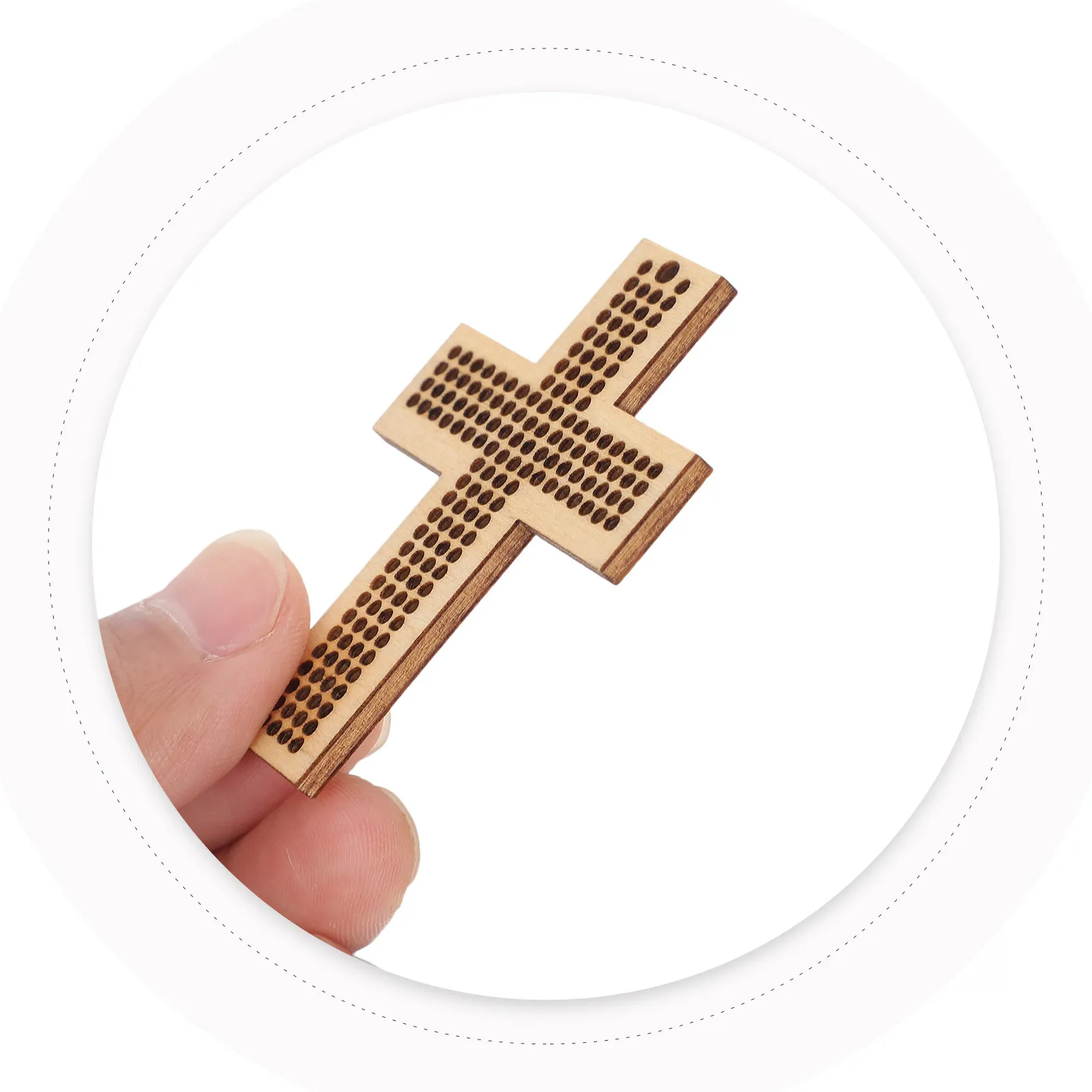 12Pcs Wooden Cross Stitch Bookmark Hollow Out Blank Embroidery Bookmark DIY Crafting Natural Wood Slice for Beginners
