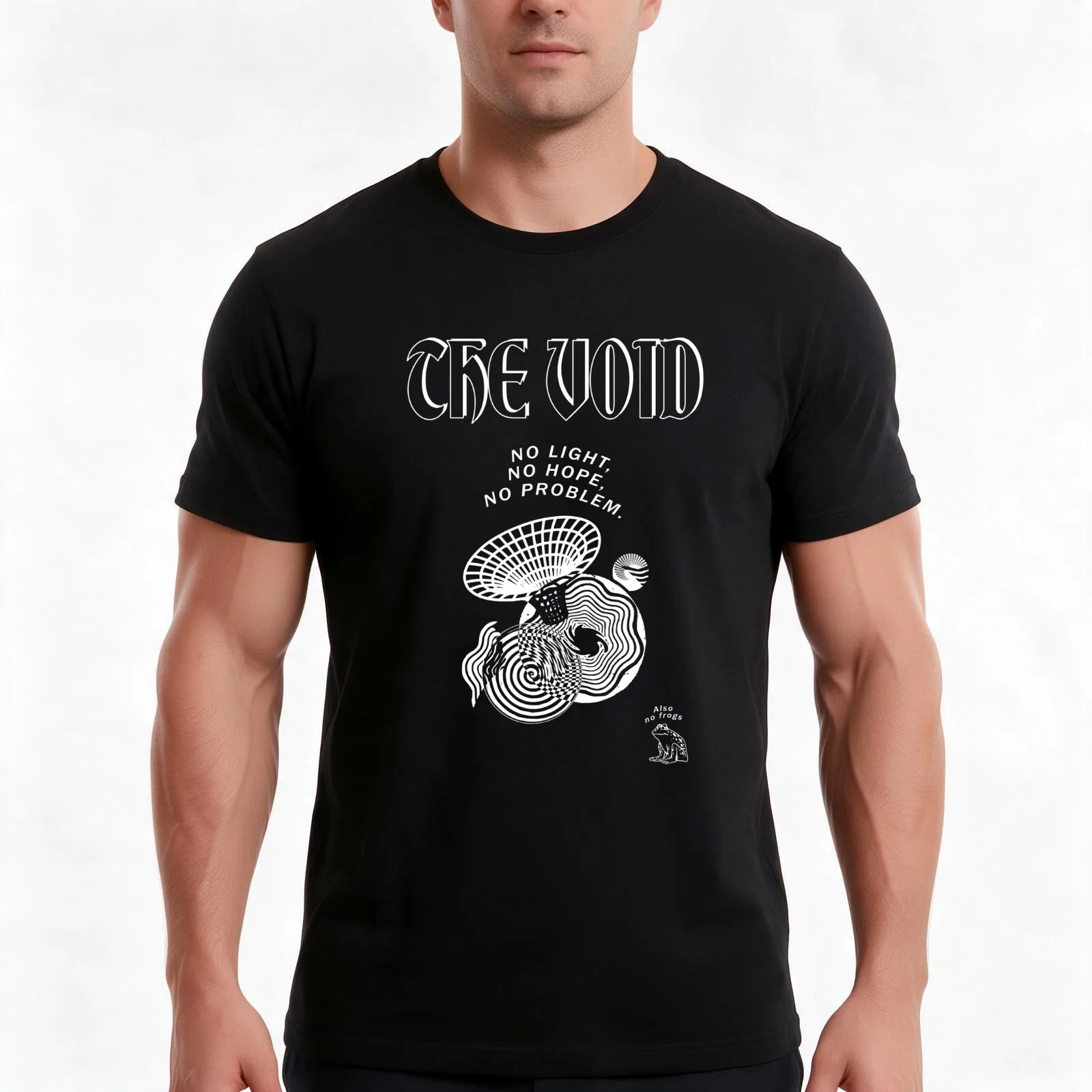 THE VOID T-Shirt, Summer Casual Cotton Tee, Oversized Streetwear Tops, Vintage Graphic Print, Loose Fit Short Sleeve