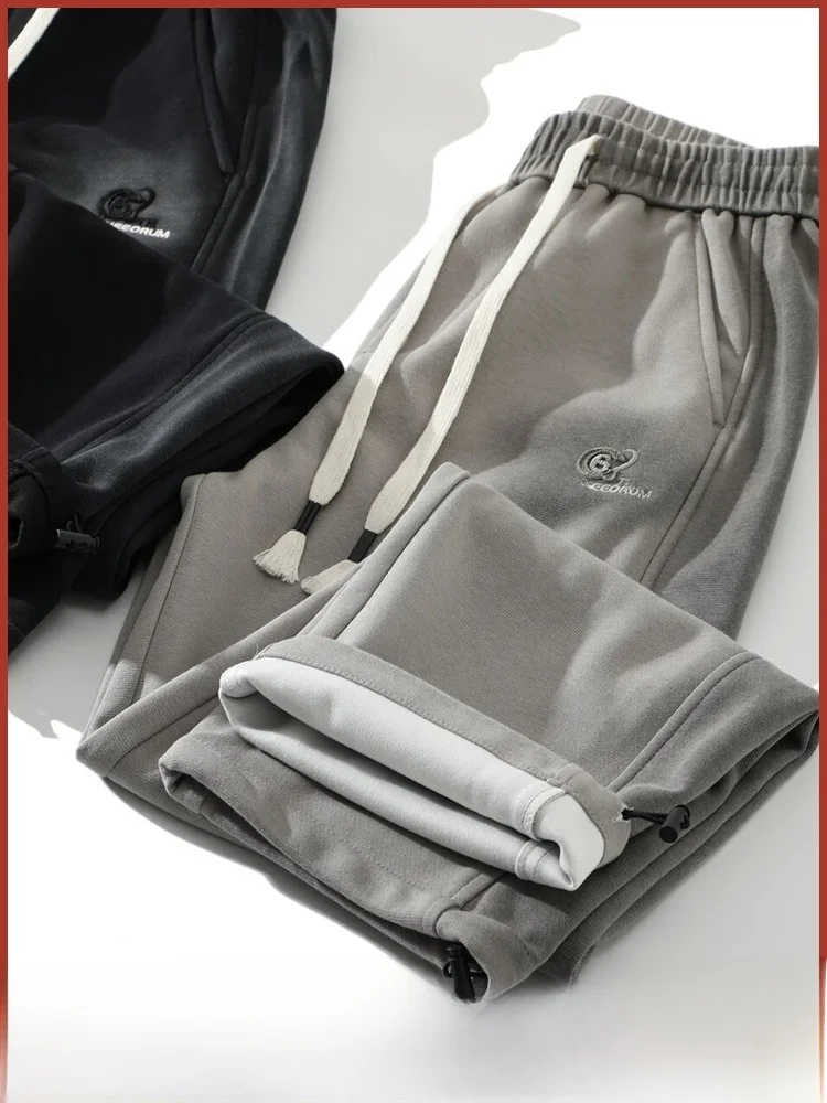 

Свободные прямые брюки, мужские повседневные удобные длинные брюки Spor Dyeing Proc в американском стиле ретро, осенний сезон