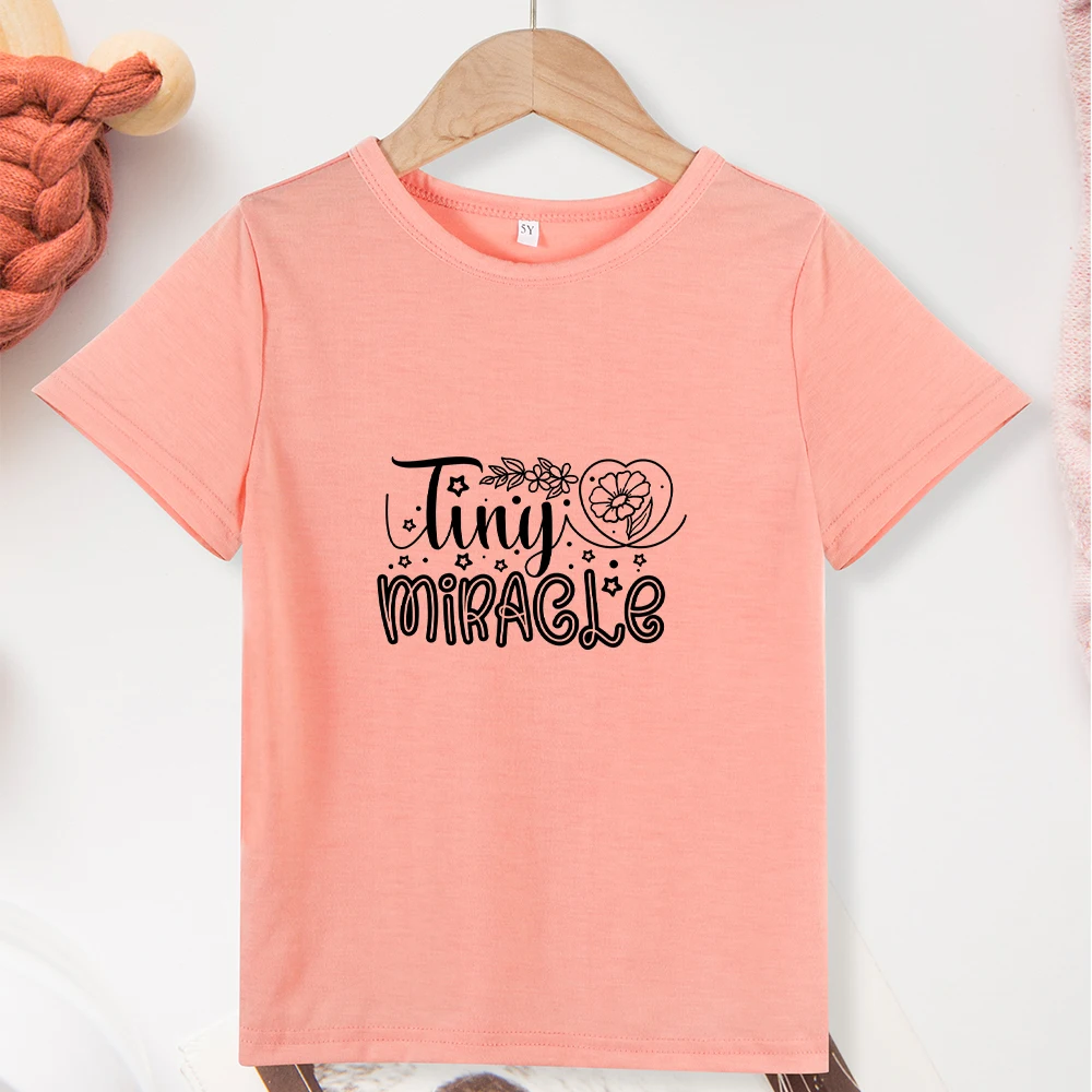 Cute Girl Creative T-shirts Cartoon Aesthetic Fashion Kids Clothes Casual Cozy Summer Basic Tops 3-7 Years T Shirt Children