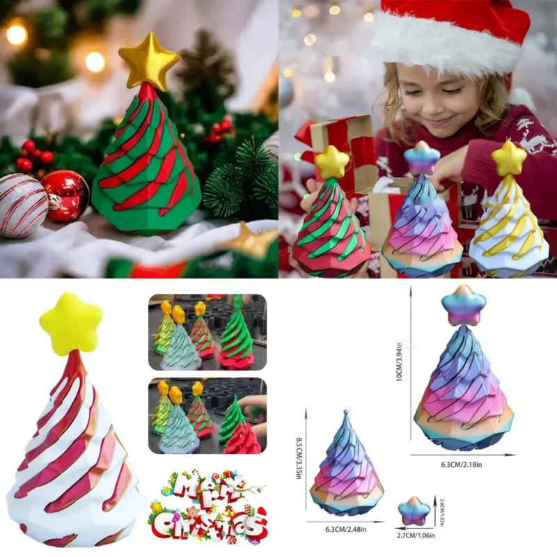 

Impossible Christmas Tree Spiral Toy Creative Shuttle Model 3D Print Decompression Push Music Christmas Child Birthday Gift New