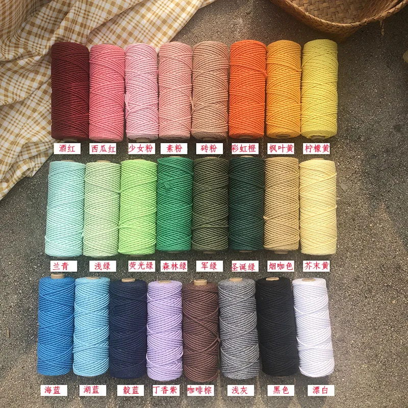 Cord 2mmX100 Meters Cotton Rope for Macrame Bag Wall Hanging Macrame Supplies Bohemia Dream Catcher DIY