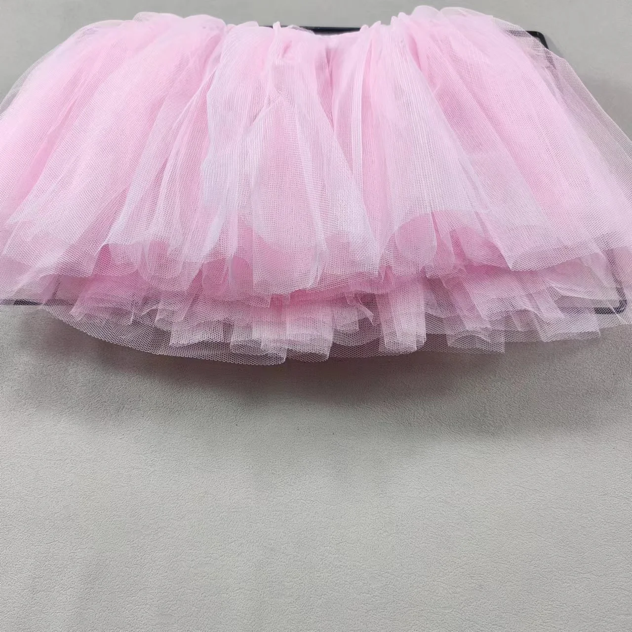 Girl\'s Skirt Tutu Skirt Pink Children\'s Fluffy 4-layer Soft Yarn Sheer Skirt White Elastic Ballet Fan Performance Skirt