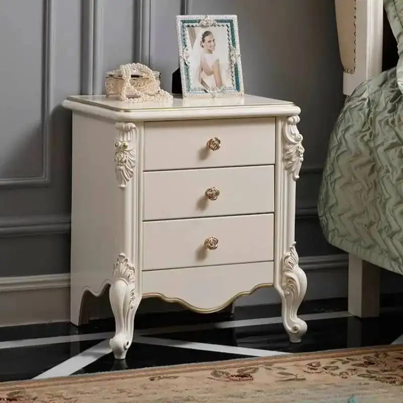 

European Nightstands Wooden Space Organiser Cream Unique Saving Nightstands Storage Drawers Mesilla De Noche Furniture
