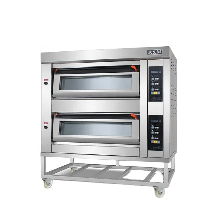 

Bakery Equipment Bakery Single Double 2 Deck 4 Trays Gas Electric Deck Oven For Bread