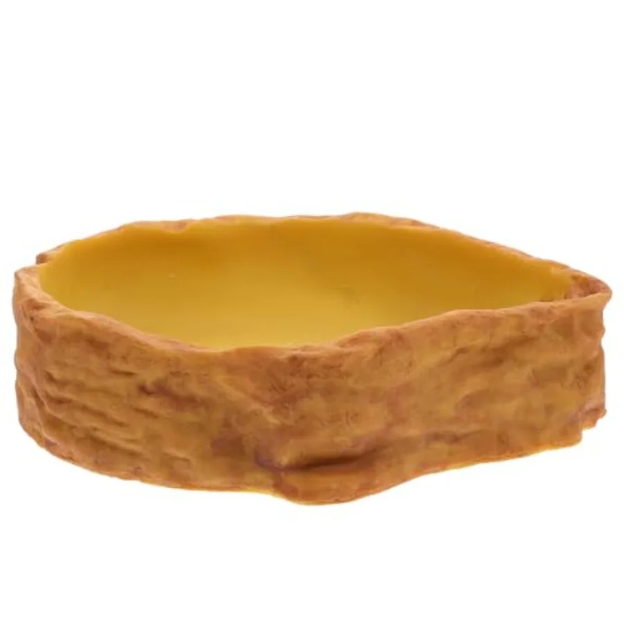 

【Spot goods】Reptile Feeding Basin and Deep Water Bowl Realistic Stone Style Pet Bath Tub for Tortoise Lizard Snake Sturdy Terra