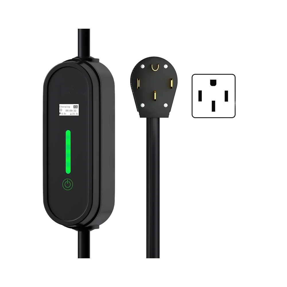 

Adjustable 40A/32A/24A/16A/10A Level 2 Car Charger 25ft J1772 Plug 240V Portable EV Charging Stations Diagnostic Tool