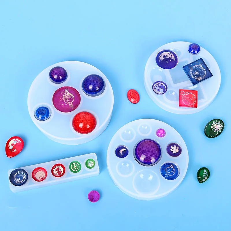 

Handmade Silicone Mold Half Ball Oblate Cabochon Pendant Resin Mould for Jewelry Making Epoxy Resin Crafting Tool