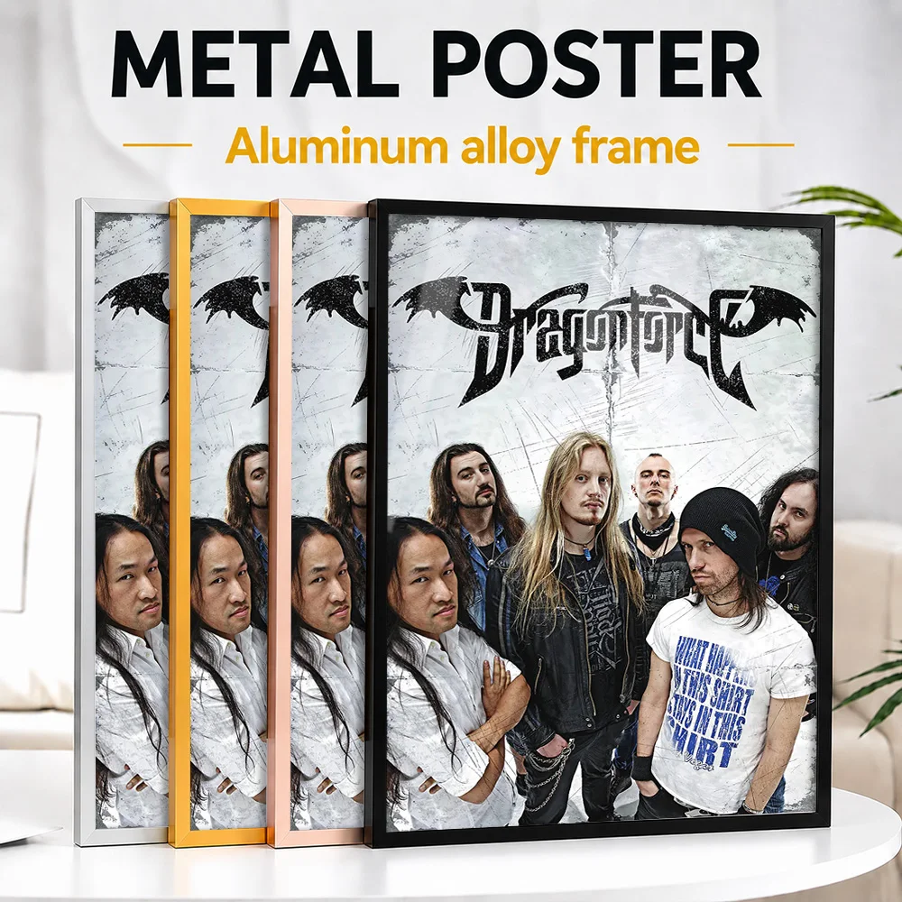 Dragonforce Band Portrait Framed Aluminum Metal Poster Customized Recording Tribute Wall Art Ideal For Singer Fans In Music Room