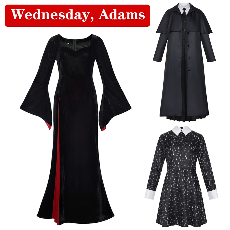 الأربعاء الموسم 2 كوس زي آدامز الأسرة تأثيري Morticia فستان الذئب فتاة زي مدرسي Morticia Tis تنورة الأزهار