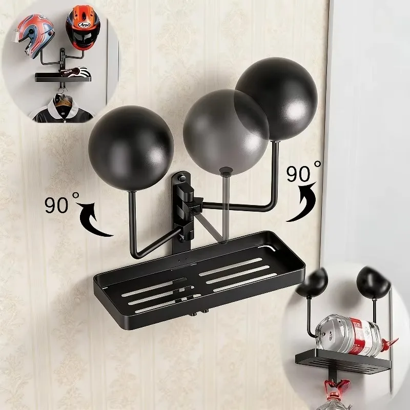 Multifunctional Helmet Display Rack Helmet Hanger with Hook Storage Organizer for Motorcycle Helmet Football Hats Caps Jacket