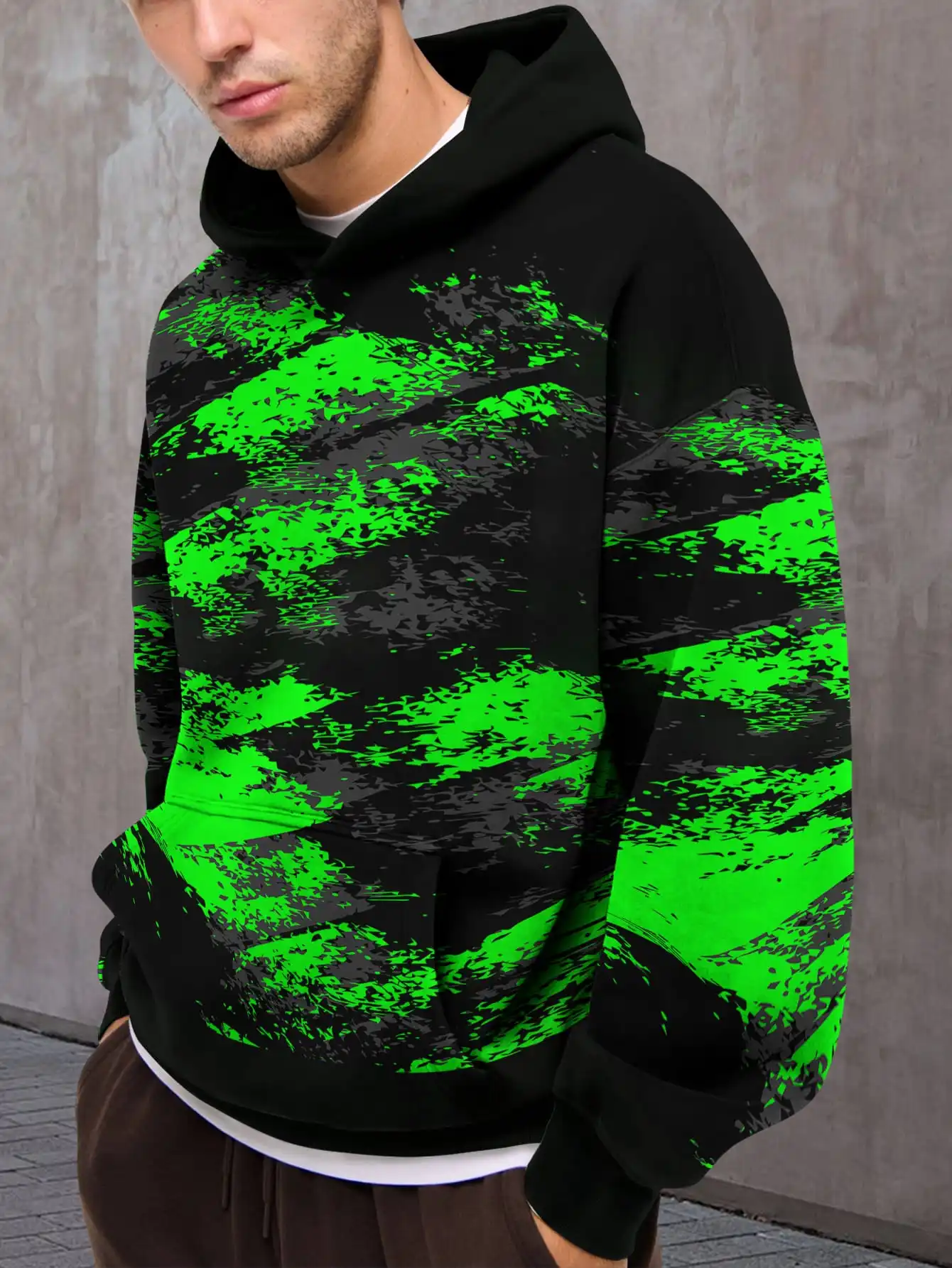 

Cool stripes ink splash style 3D print tie-dye hoodie style marble pattern hoodie sweatshirt cool street style pullover hoodie