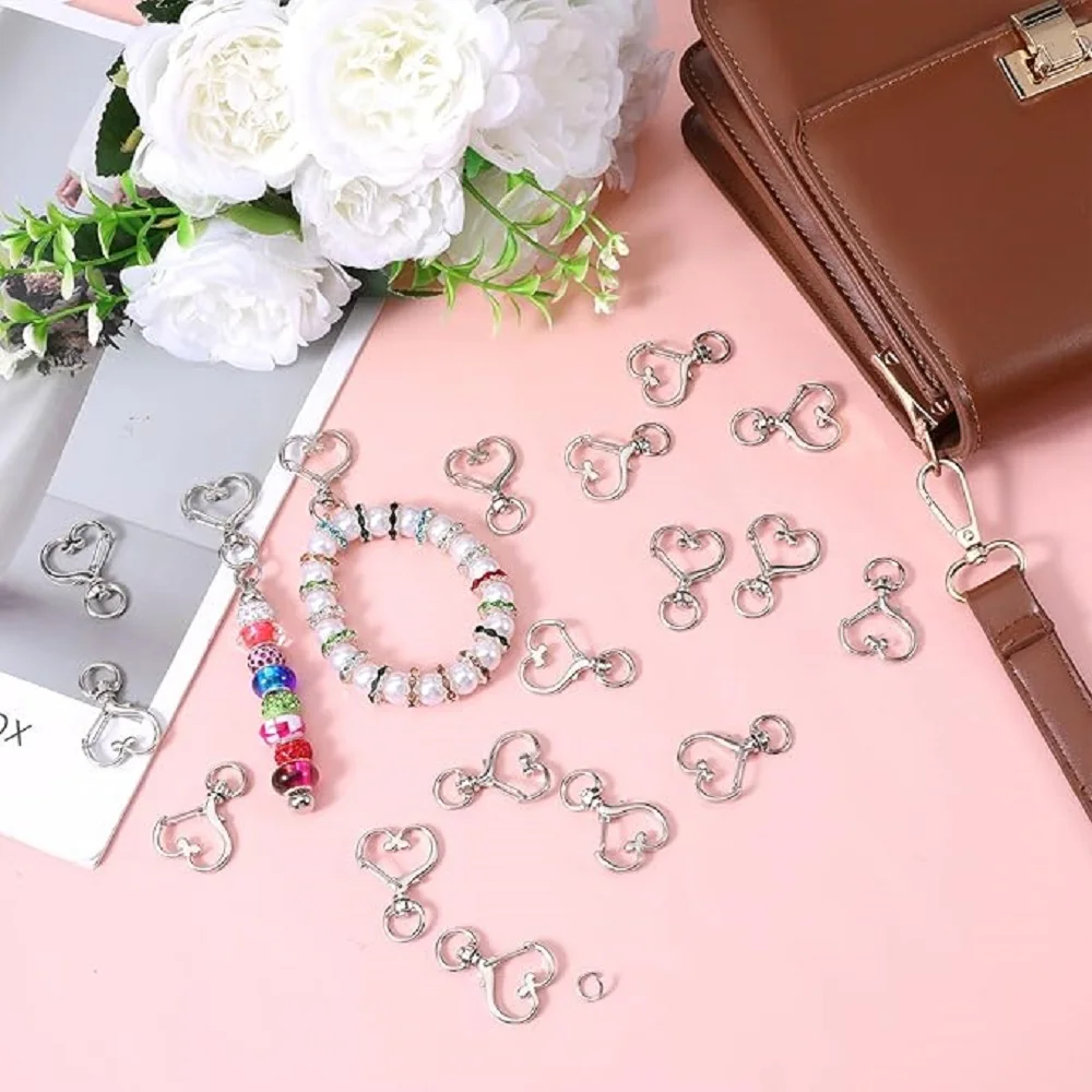 10/20/30 Pcs Heart Shaped  Spring Keychains, For Handbags DIY Bags Keychains Card Holders and DIY Craft A Perfect Gift for Day image 4