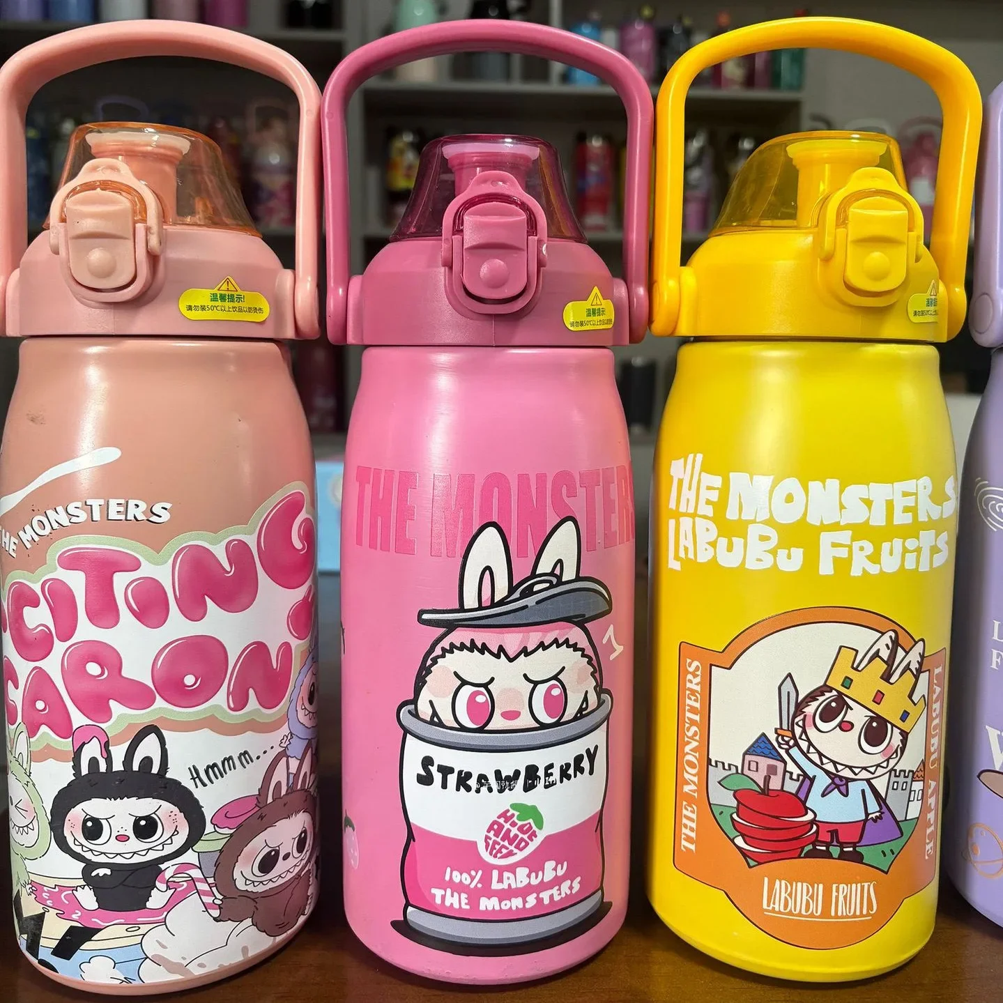 1200ml Labubu Stainless Steel Insulated Cup Large Capacity Sports Water Bottle New Cartoon Pop Cap Portable Straw Water Cup