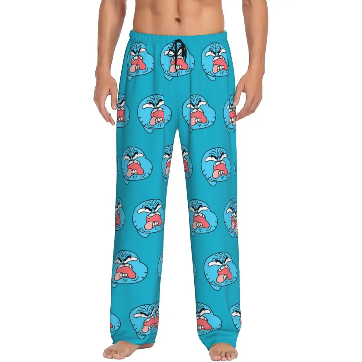 

Custom The Amazing World Of Gumball Pajama Pants Men's Cartoon Sleepwear Lounge Sleep Bottoms Stretch with Pockets