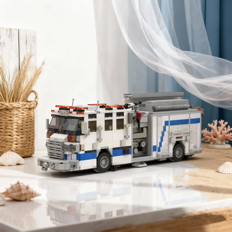 

1116pcs MOC Pierce Quantum Fire Engine City Model Building Blocks Architecture Toys Christmas Gifts DIY Creative Education