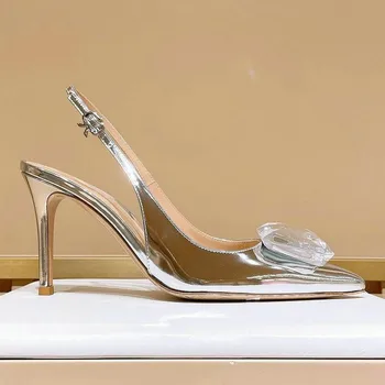 Marcelle Crystal Buckle Slingback Pumps
