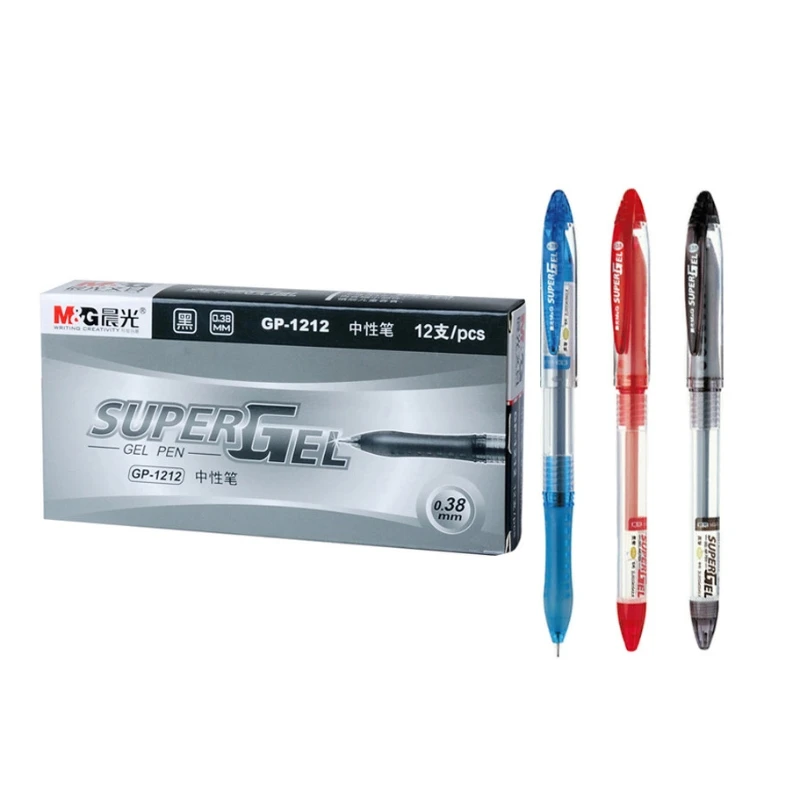 12 PCS 0.38mm Needle Point Black Blue Red Gel Ink Back to School Office Signature Stationary Supplies Neutral Pen Set