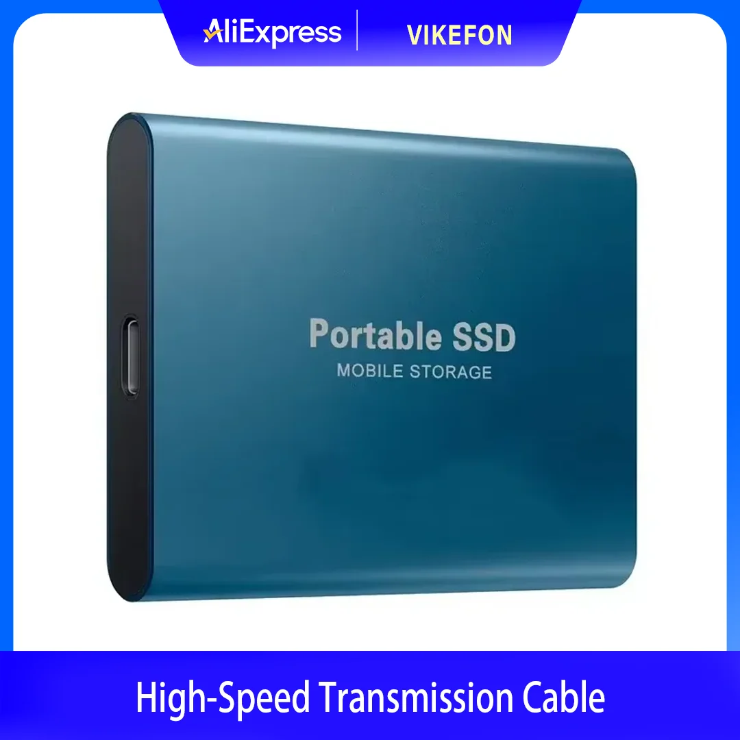 

2025 Портативный внешний жесткий диск SSD Внешний твердотельный накопитель USB 3.0 Тип C Жесткий диск Высокоскоростное хранилище для ПК Телефон 16 15