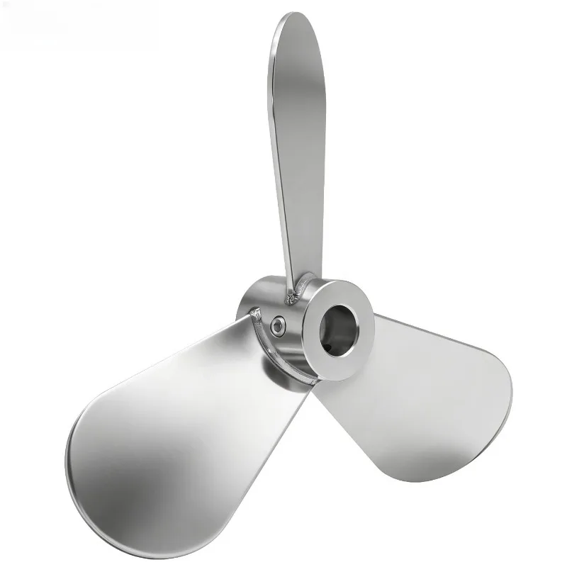 Three Leaf Stainless Steel Impeller For Pneumatic Mixer 15mm Inner Hole Stirrer Dispersion Paddle Wear Resistant Solid Build