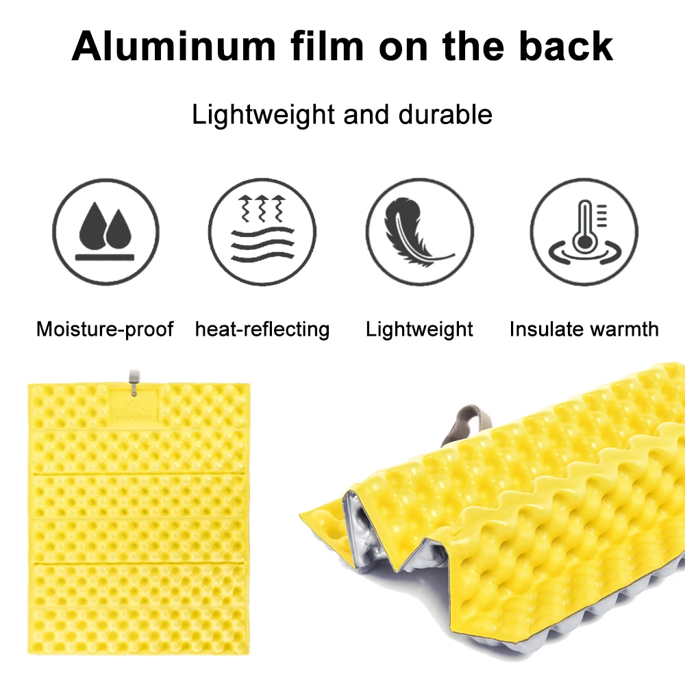 Widesea Camping Mat Small Waterproof Foldable Outdoor Picnic Pad Egg Nest Design Portable Floor Chair Cushion Hiking Picnic