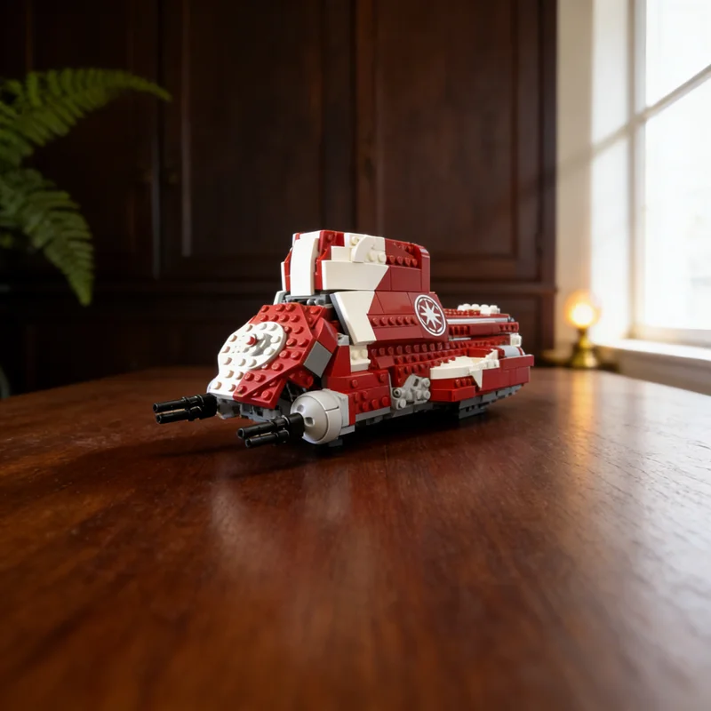 

447 деталей MOC Корабль-истребитель Корусантской гвардии MTT, альтернативная сборка, модель звездной битвы, строительные блоки, креативный подарок, DIY, декор для выставки, для взрослых