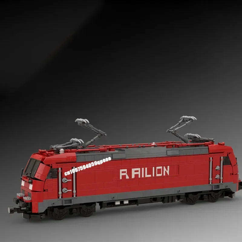 New City Technical Train Tracks Railway Moc Br-185 Railion Cargo Locomotive Model Custom Puzzle Diy Creative Ideas Kid Toy Gift