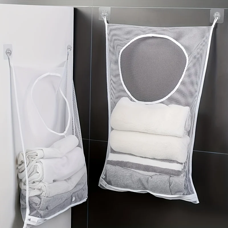 Three-piece wall-mounted laundry basket, suitable for bathrooms, diaper change bags, dormitories and home hanging storage bags