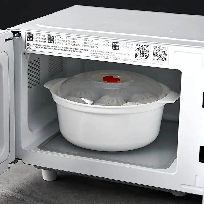 S/M/L Mikrowellengeeignete Dampfgarer-Box mit Deckel Bento-Lunchbox Mahlzeiten-Vorbereitungsbehälter Aufbewahrung für Reste Reis Gemüse Büro-Küchenwerkzeuge