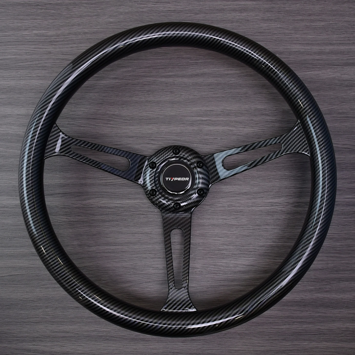 

ABS Black Wooden Steering Wheel Universal Racing Car Wood Grain Auto Steering Wheel