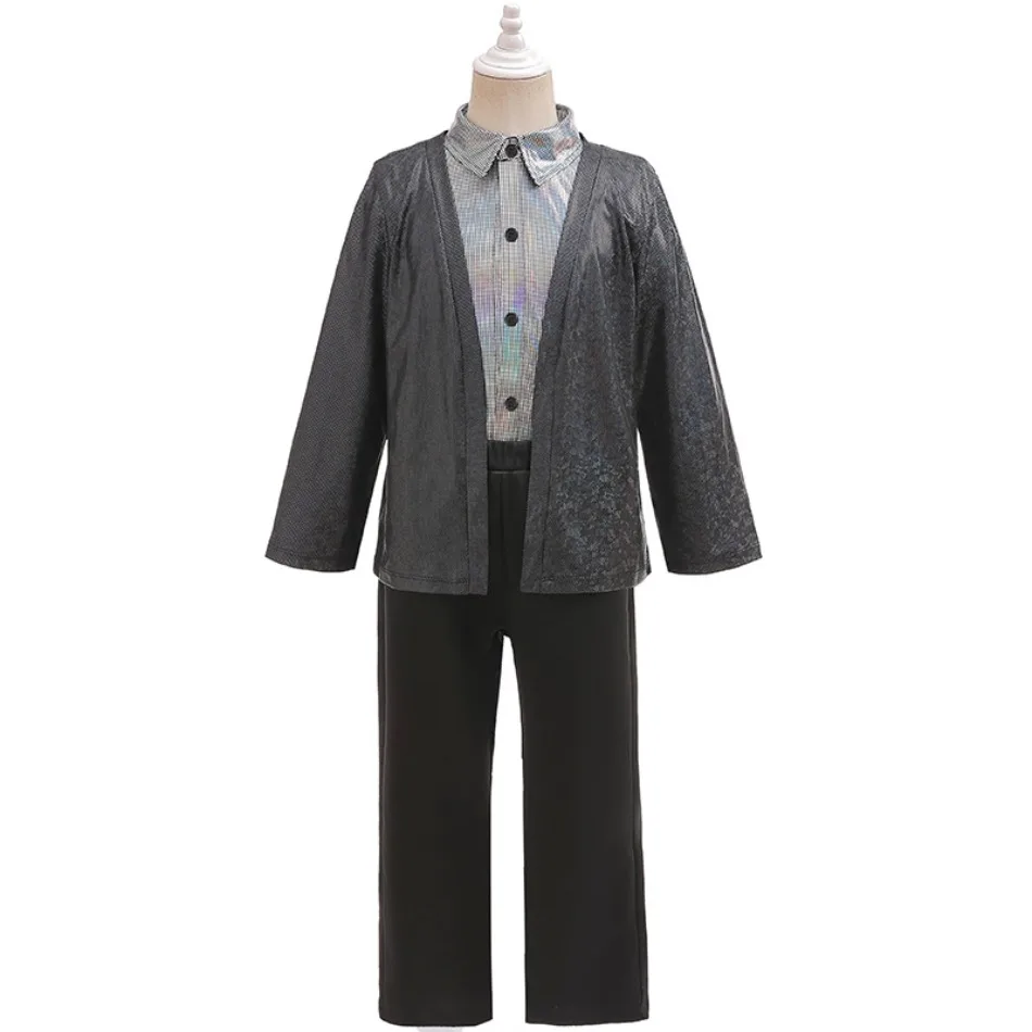 Girls Retro Plaid Long Coat Dress Kids British Style Cape Dress Piano Performance Christmas Photoshoot Party Cos Costume TAN06
