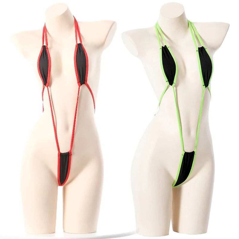 Sexy Micro Bikini Women Three Points Bodysuit Underwear Mini String Swimsuit Beach Swimwear Lingerie
